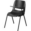 Flash Furniture HERCULES Series 661 lb. Capacity Black Ergonomic Shell Stack Chair with Black Frame and 16” Seat Height(Black Plastic/Black Frame)