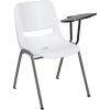 Flash Furniture HERCULES Series 661 lb. Capacity Black Ergonomic Shell Stack Chair with Black Frame and 16” Seat Height(White)