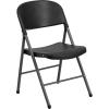 Flash Furniture Hercules Series Plastic Folding Chairs, Lightweight Commercial Event Chairs with 330-lb. Static Weight Capacity, Set of 4, White(Black/Charcoal Frame)