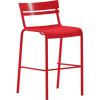 Flash Furniture Nash Commercial Grade Steel Stack Stool, Indoor-Outdoor Bar Stool with 2 Slat Back, Set of 4, Red(Red)