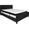 Flash Furniture Tribeca Queen Size Tufted Upholstered Platform Bed in Black Fabric with Memory Foam Mattress