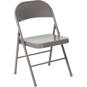 Flash Furniture 4 Pack HERCULES Series Double Braced Red Metal Folding Chair(Grey)