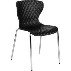 Flash Furniture Lowell Contemporary Design Citrus Green Plastic Stack Chair(Black)