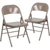 Flash Furniture 2 Pack HERCULES Series Triple Braced & Double Hinged Red Metal Folding Chair(Beige)