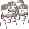 Flash Furniture 2 Pack HERCULES Series Triple Braced & Double Hinged Red Metal Folding Chair(Beige)