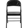 Flash Furniture 2 Pack HERCULES Series Triple Braced & Double Hinged Red Metal Folding Chair(Black)