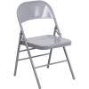 Flash Furniture 2 Pack HERCULES Series Triple Braced & Double Hinged Red Metal Folding Chair(Grey)