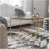 Flash Furniture Greenwich Collection Coffee and End Table Set -Clear Glass Top with Brushed Gold Frame – 3 Piece Occasional Table Set