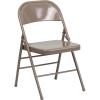 Flash Furniture 2 Pack HERCULES Series Triple Braced & Double Hinged Red Metal Folding Chair(Beige)