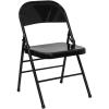 Flash Furniture 2 Pack HERCULES Series Triple Braced & Double Hinged Red Metal Folding Chair(Black)