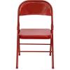 Flash Furniture 2 Pack HERCULES Series Triple Braced & Double Hinged Red Metal Folding Chair(Red)