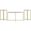 Flash Furniture Greenwich Collection Coffee and End Table Set -Clear Glass Top with Brushed Gold Frame – 3 Piece Occasional Table Set