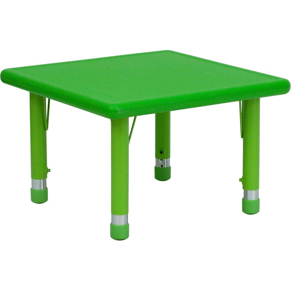 image:imageFlash Furniture Wren 24quot Square Natural Plastic Height Adjustable Activity TableGreen