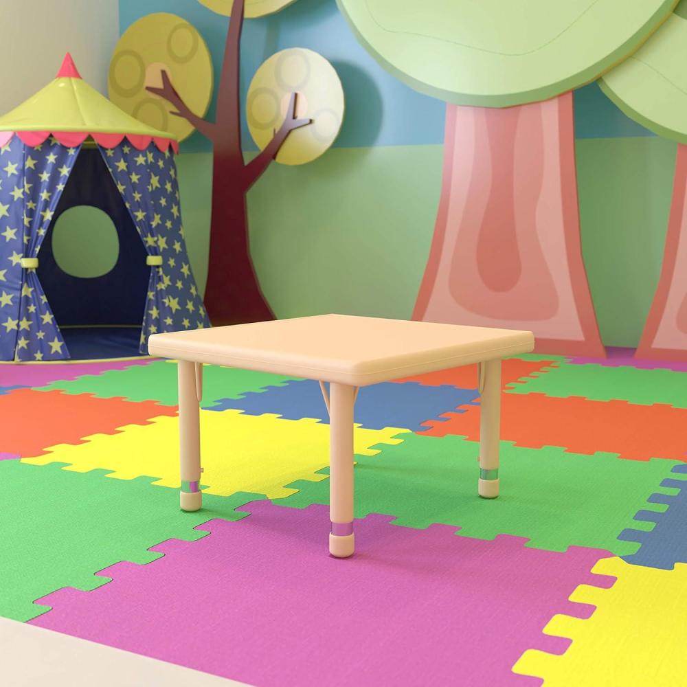 image:imageFlash Furniture Wren 24quot Square Natural Plastic Height Adjustable Activity TableNatural