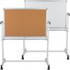 Flash Furniture HERCULES Series 45.25″W x 54.75″H Reversible Mobile Cork Bulletin Board and White Board with Pen Tray(64″W x 54.8″H)