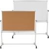 Flash Furniture HERCULES Series 45.25″W x 54.75″H Reversible Mobile Cork Bulletin Board and White Board with Pen Tray(64″W x 64.8″H)