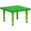Flash Furniture Wren 24″ Square Natural Plastic Height Adjustable Activity Table(Green)