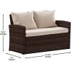 Flash Furniture Aransas Series 4 Piece Brown Patio Set with Beige Back Pillows and Seat Cushions(Brown/Beige)