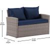 Flash Furniture Aransas Series 4 Piece Brown Patio Set with Beige Back Pillows and Seat Cushions(Light Gray/Navy)