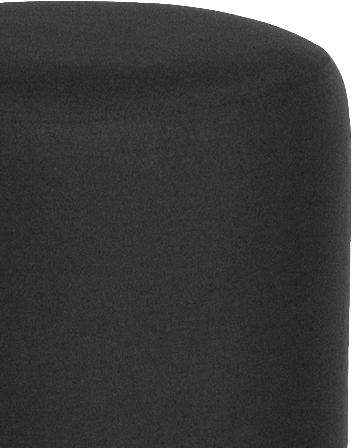 image:imageFlash Furniture Barrington Upholstered Round Ottoman Pouf with Solid Wood Frame in Black LeatherSoftBlack Fabric