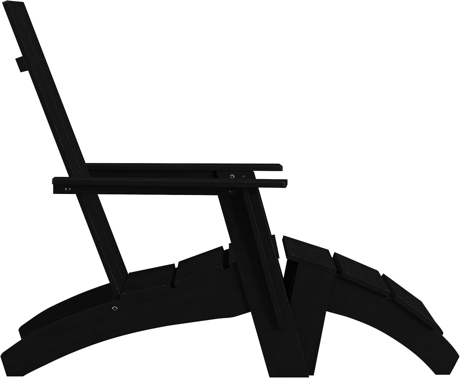 image:imageFlash Furniture Charlestown Commercial 2 Chair and Side Table Adirondack Set Red Poly Resin Weather ResistantBlack