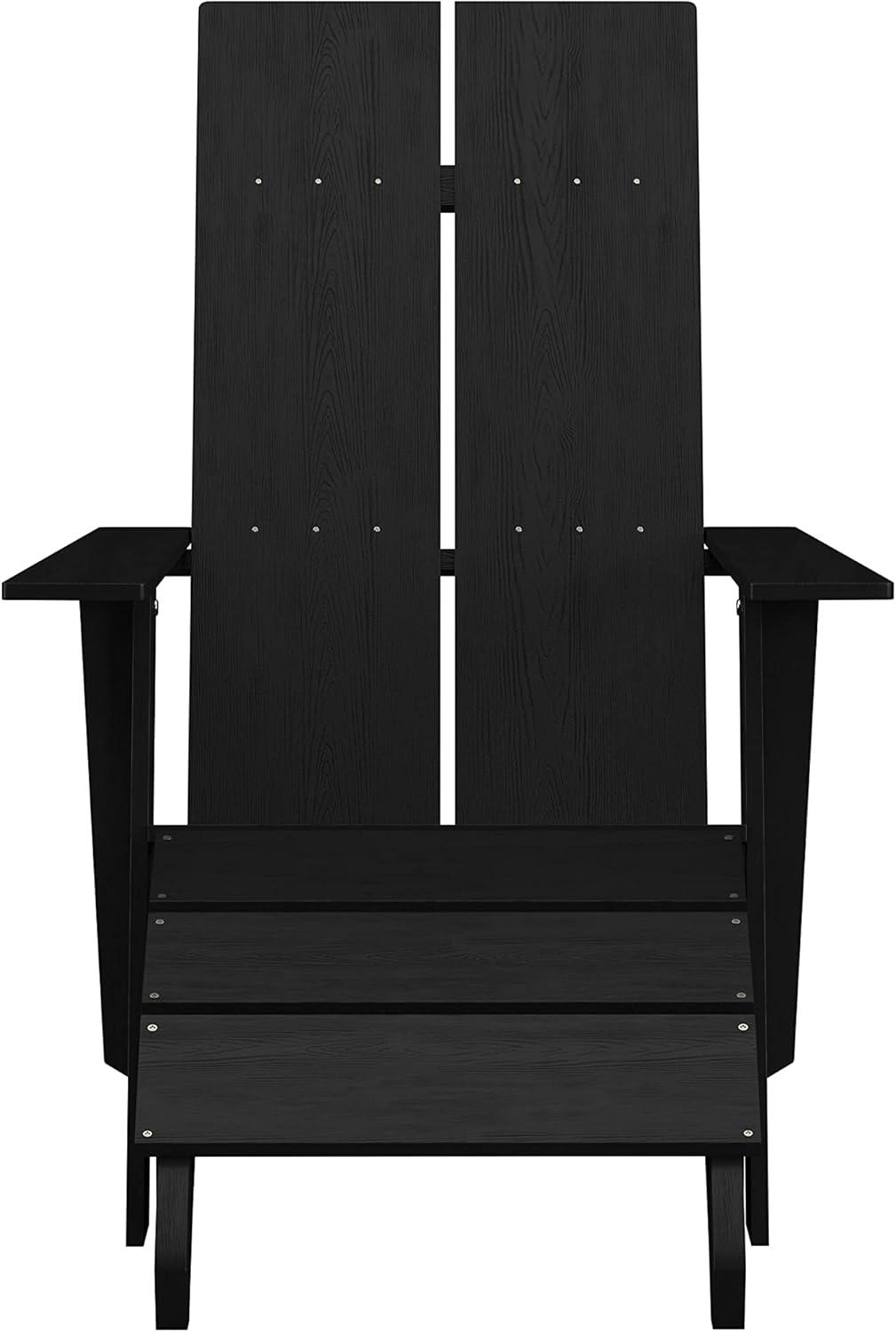 image:imageFlash Furniture Charlestown Commercial 2 Chair and Side Table Adirondack Set Red Poly Resin Weather ResistantBlack