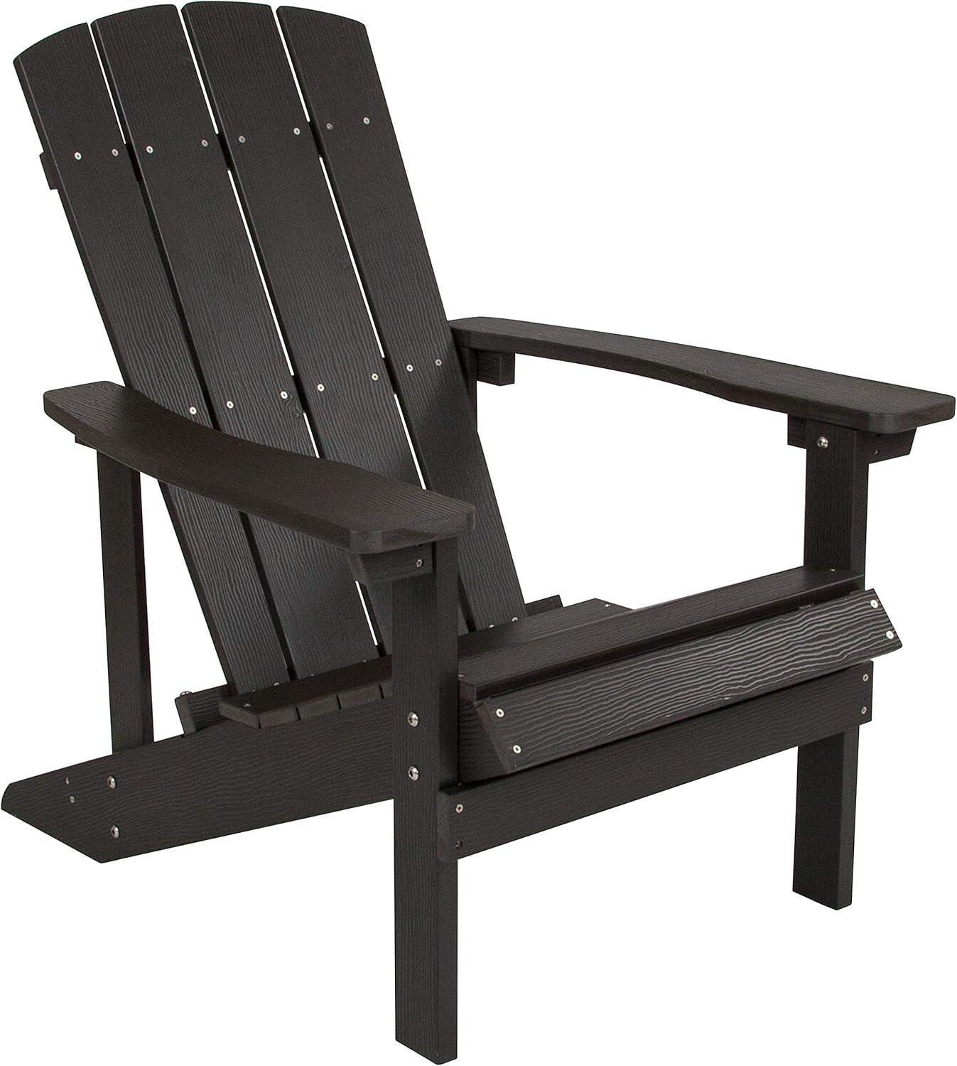 image:imageFlash Furniture Charlestown Commercial 2 Chair and Side Table Adirondack Set Red Poly Resin Weather ResistantBlack