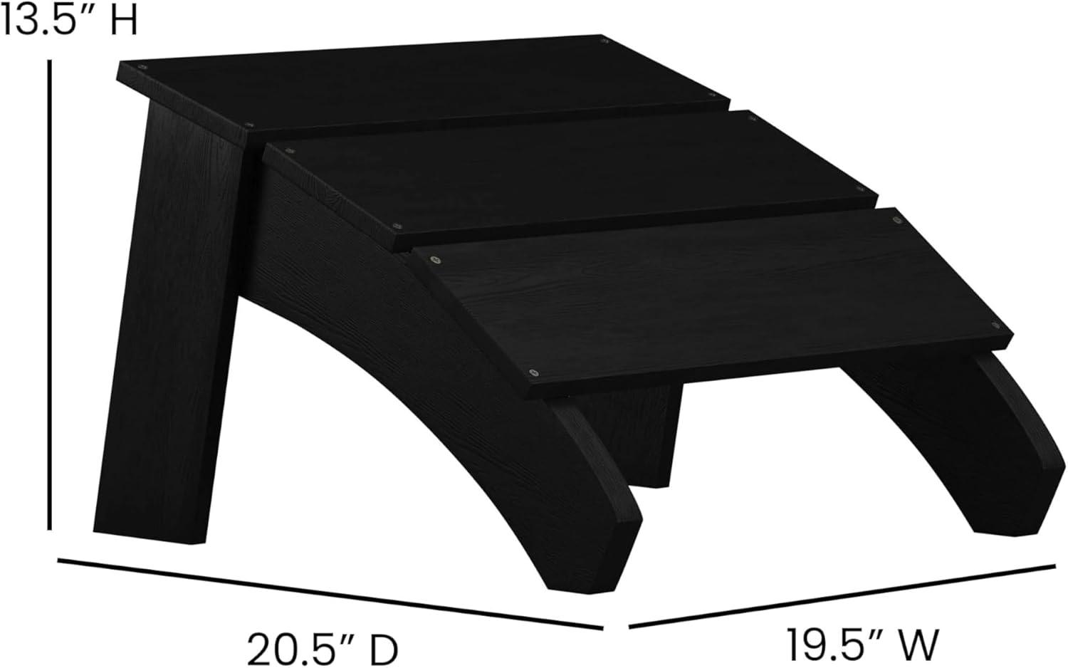 image:imageFlash Furniture Charlestown Commercial 2 Chair and Side Table Adirondack Set Red Poly Resin Weather ResistantBlack
