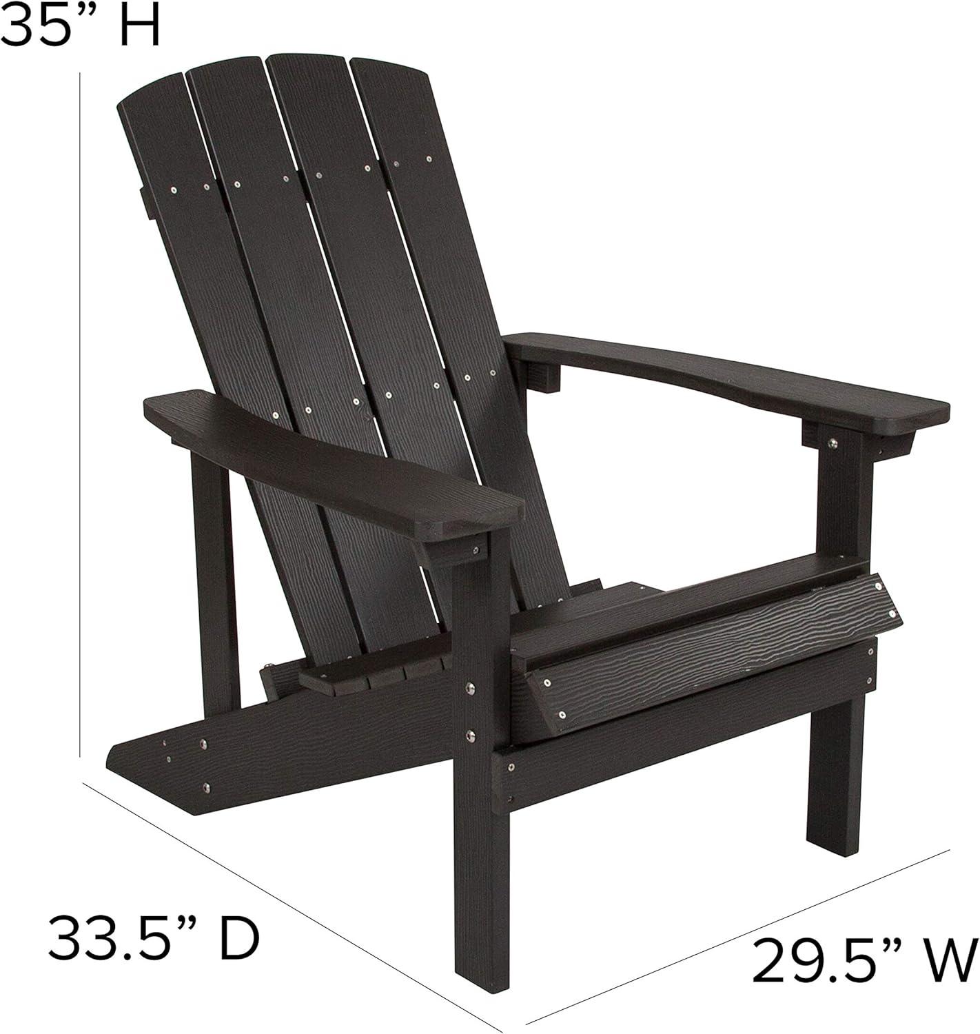 image:imageFlash Furniture Charlestown Commercial 2 Chair and Side Table Adirondack Set Red Poly Resin Weather ResistantBlack