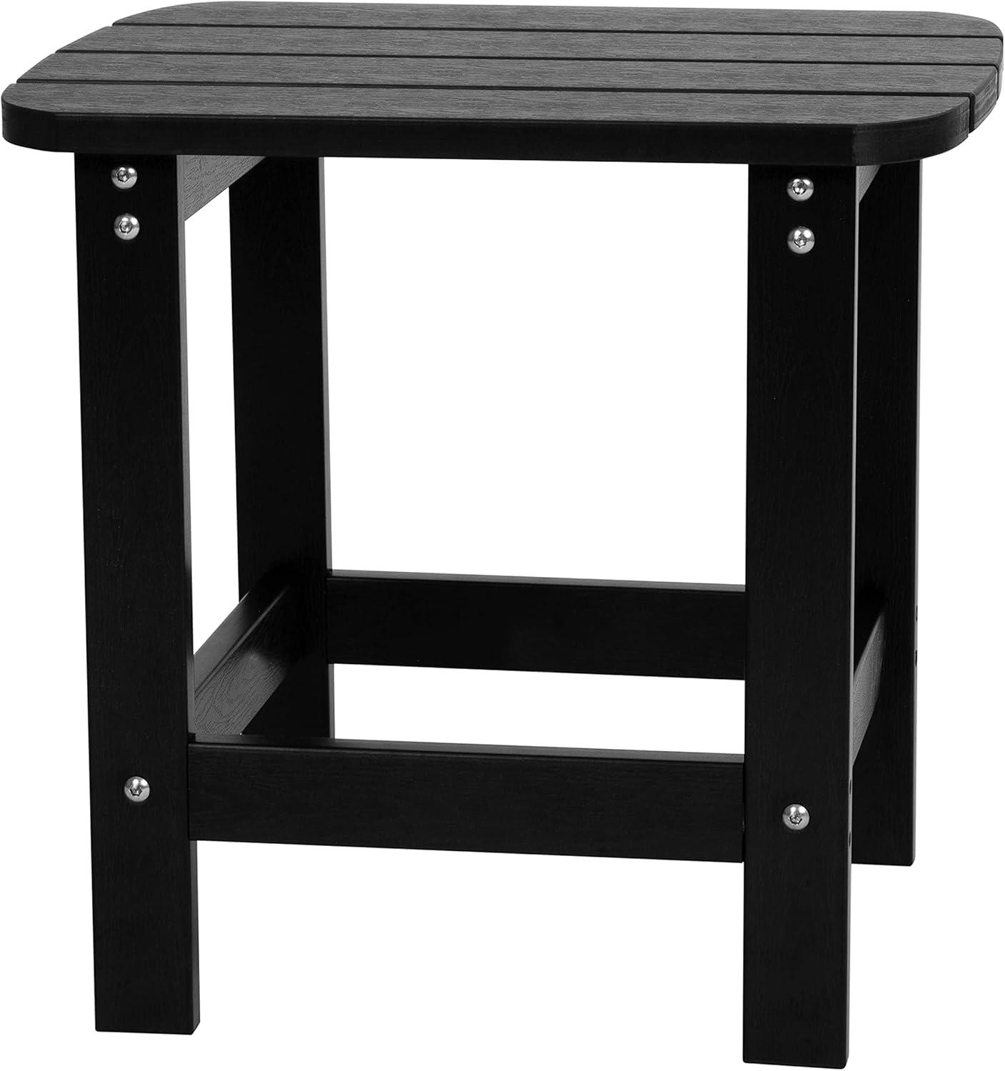 image:imageFlash Furniture Charlestown Commercial 2 Chair and Side Table Adirondack Set Red Poly Resin Weather ResistantBlack