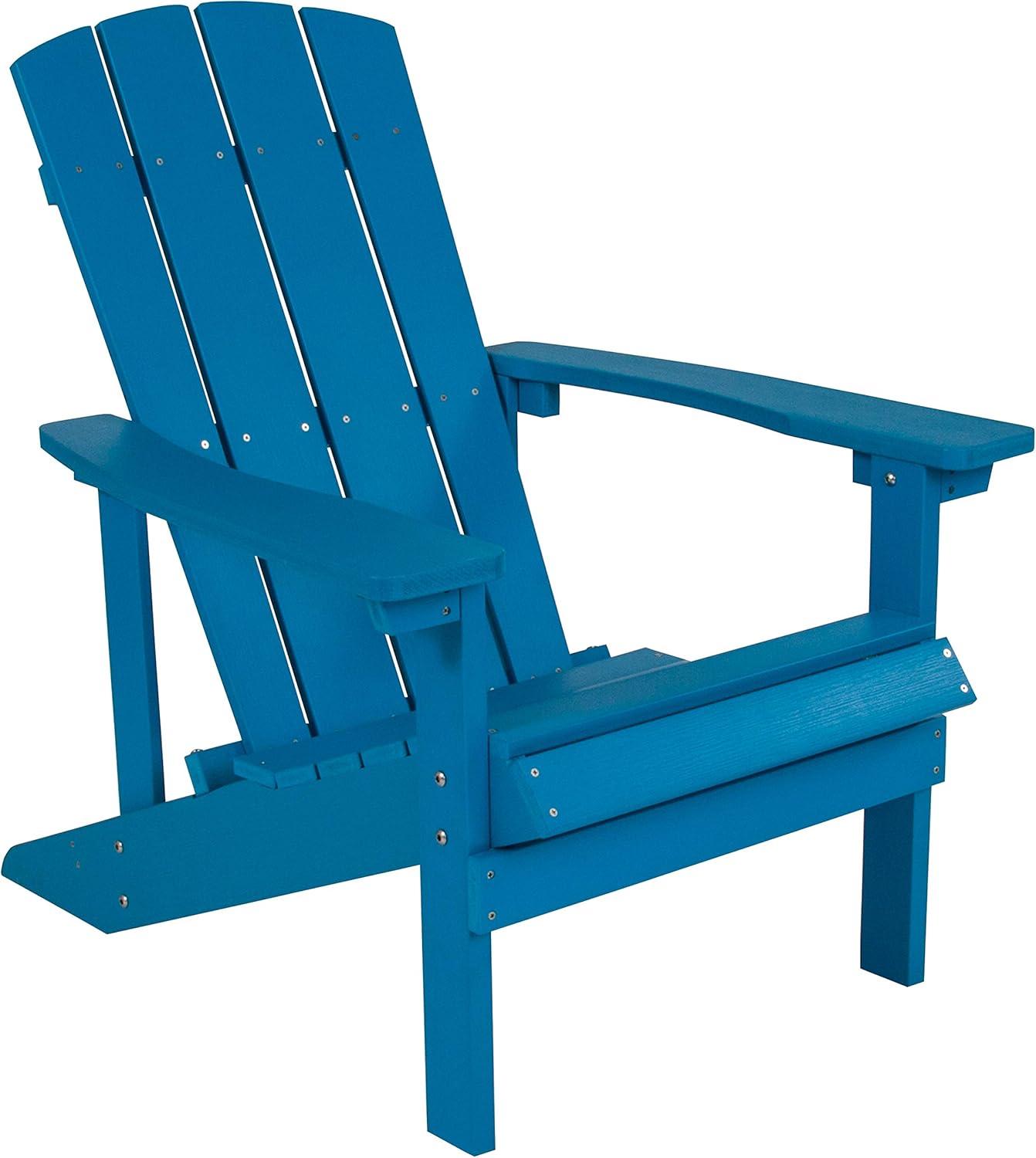 image:imageFlash Furniture Charlestown Commercial 2 Chair and Side Table Adirondack Set Red Poly Resin Weather ResistantBlue