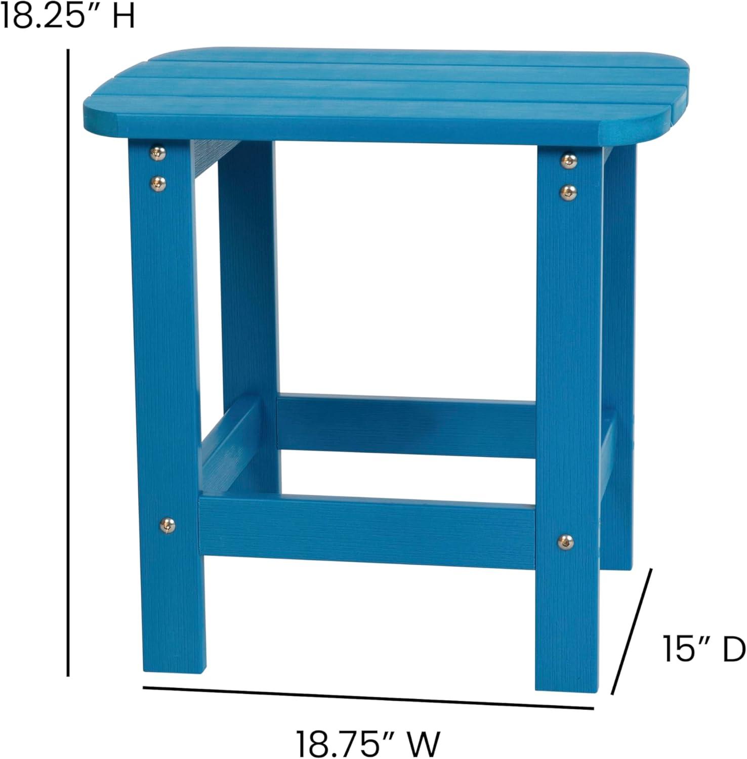 image:imageFlash Furniture Charlestown Commercial 2 Chair and Side Table Adirondack Set Red Poly Resin Weather ResistantBlue