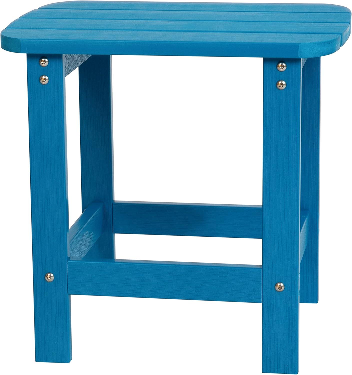 image:imageFlash Furniture Charlestown Commercial 2 Chair and Side Table Adirondack Set Red Poly Resin Weather ResistantBlue