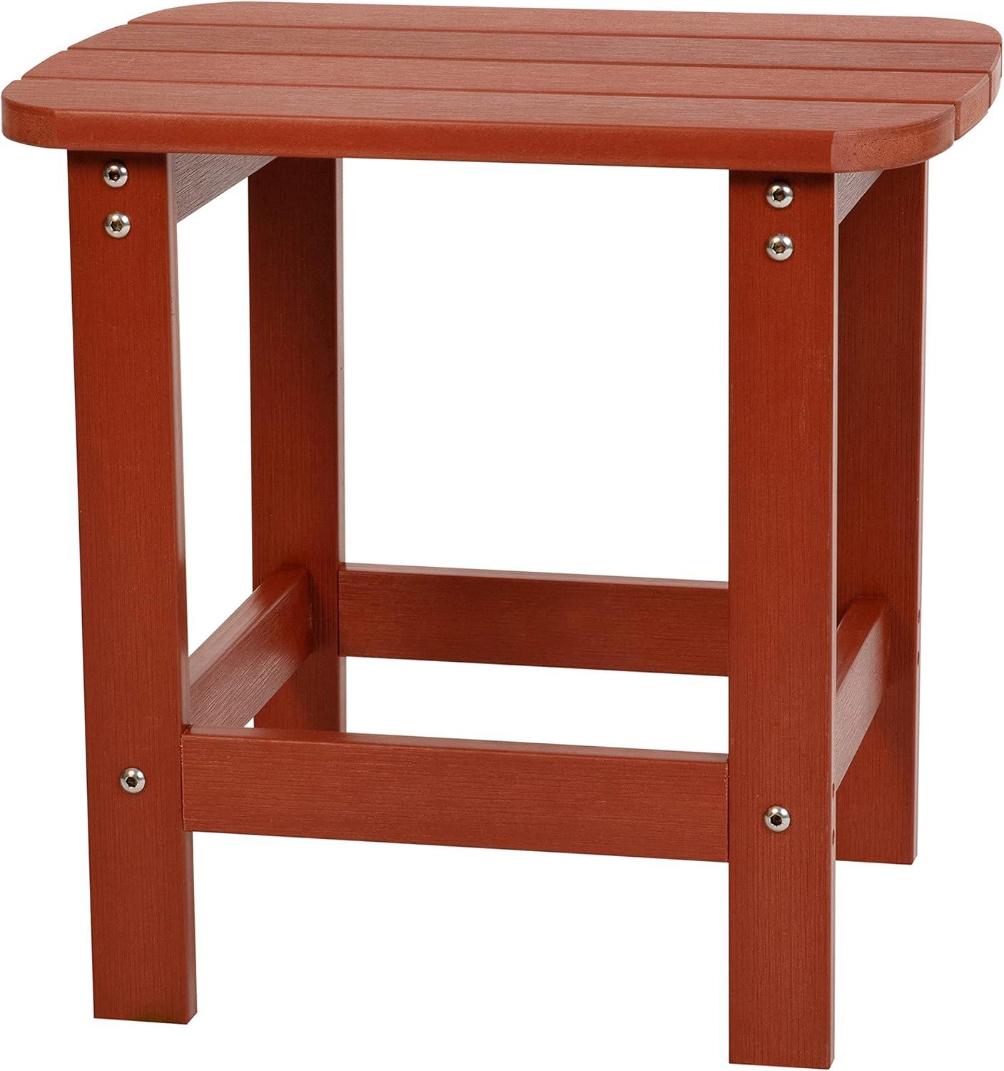 image:imageFlash Furniture Charlestown Commercial 2 Chair and Side Table Adirondack Set Red Poly Resin Weather ResistantRed