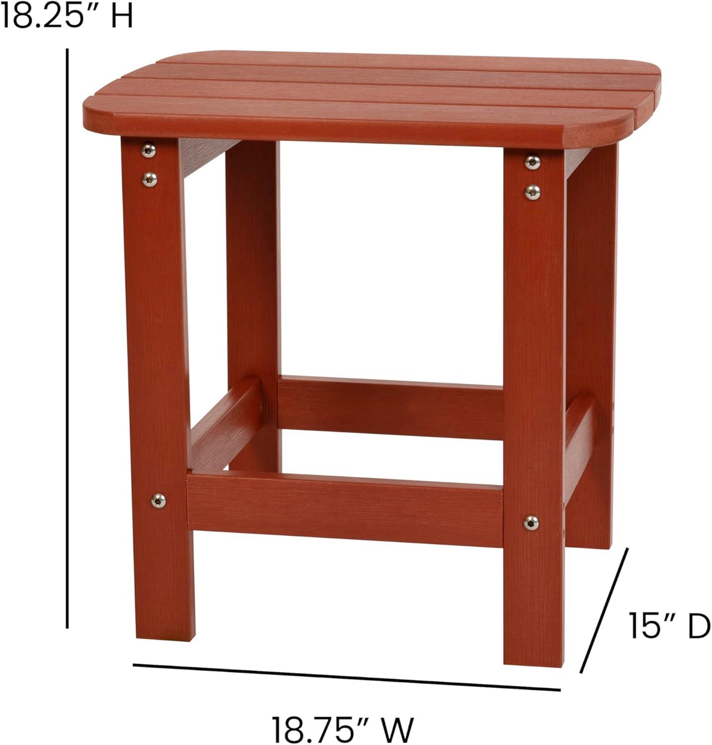 image:imageFlash Furniture Charlestown Commercial 2 Chair and Side Table Adirondack Set Red Poly Resin Weather ResistantRed