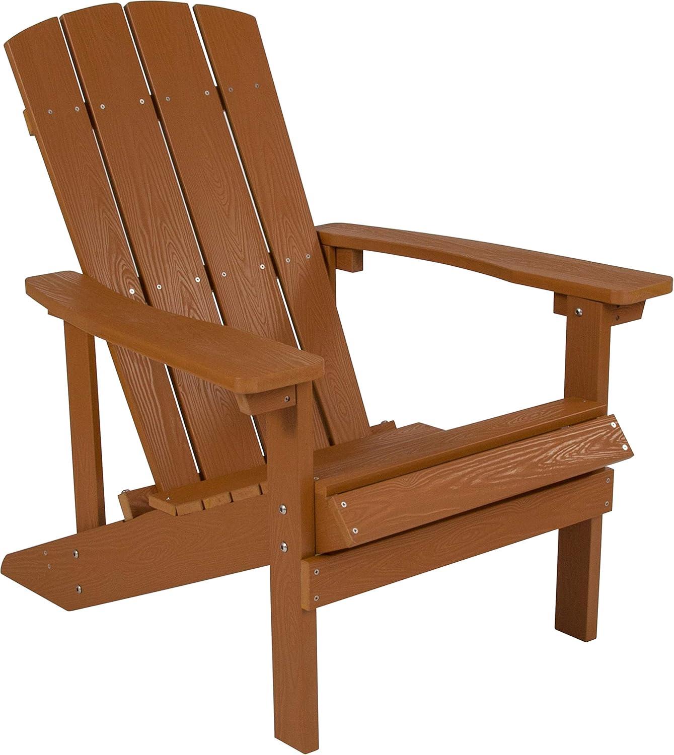 image:imageFlash Furniture Charlestown Commercial 2 Chair and Side Table Adirondack Set Red Poly Resin Weather ResistantTeak