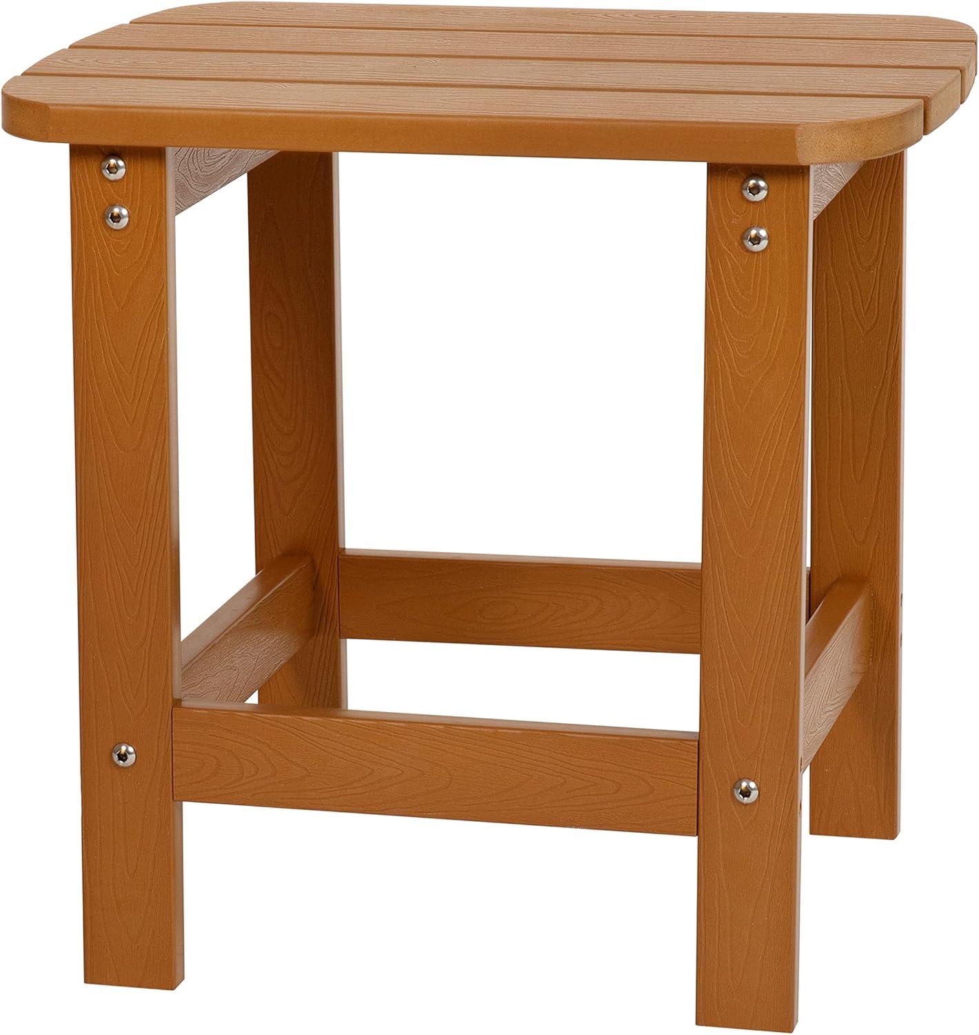 image:imageFlash Furniture Charlestown Commercial 2 Chair and Side Table Adirondack Set Red Poly Resin Weather ResistantTeak