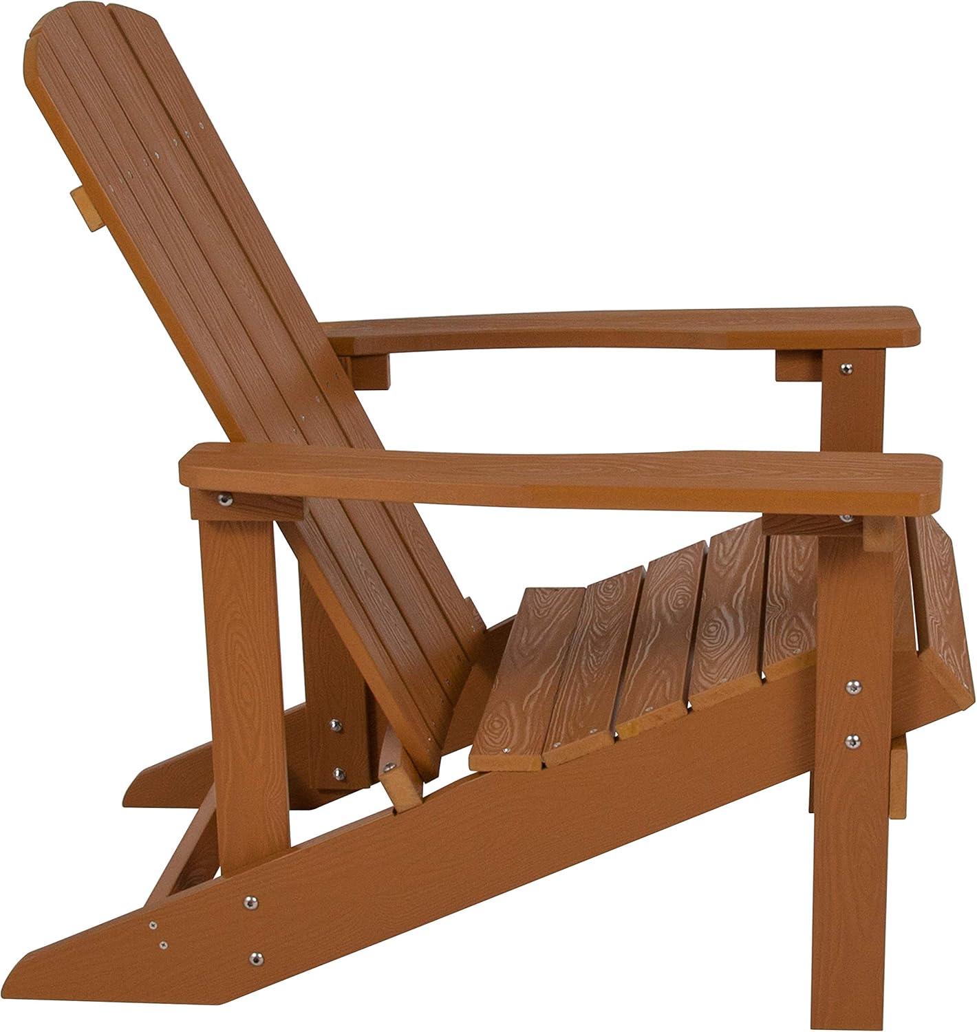 image:imageFlash Furniture Charlestown Commercial 2 Chair and Side Table Adirondack Set Red Poly Resin Weather ResistantTeak