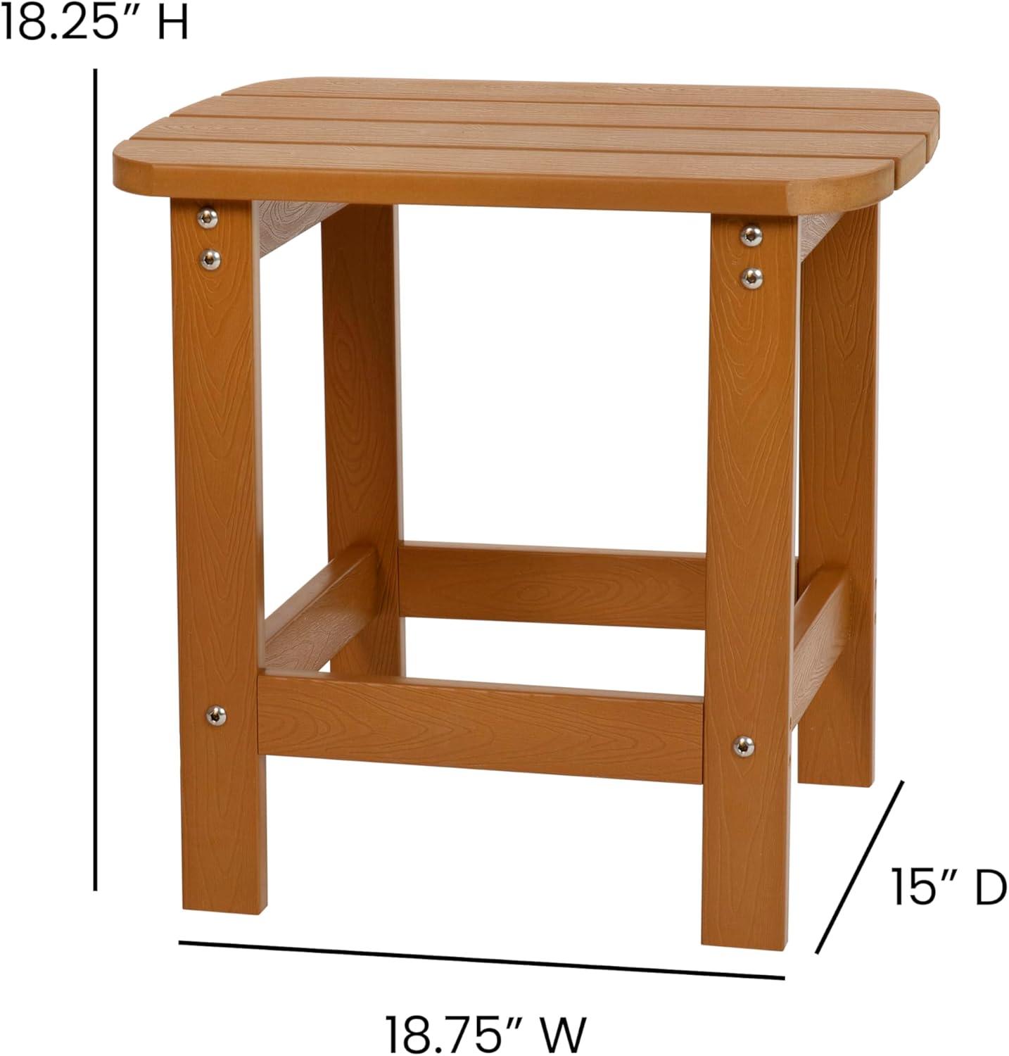 image:imageFlash Furniture Charlestown Commercial 2 Chair and Side Table Adirondack Set Red Poly Resin Weather ResistantTeak
