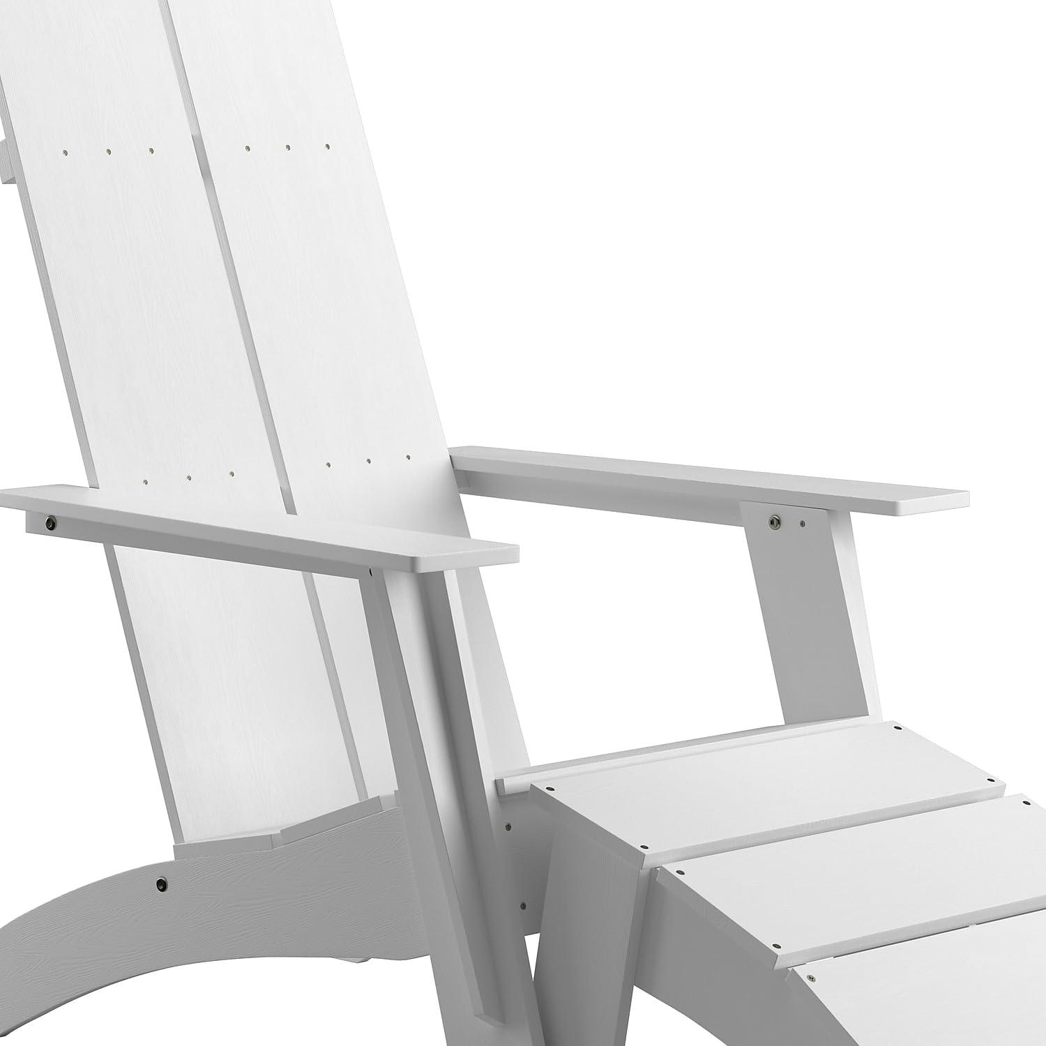 image:imageFlash Furniture Charlestown Commercial 2 Chair and Side Table Adirondack Set Red Poly Resin Weather ResistantWhite