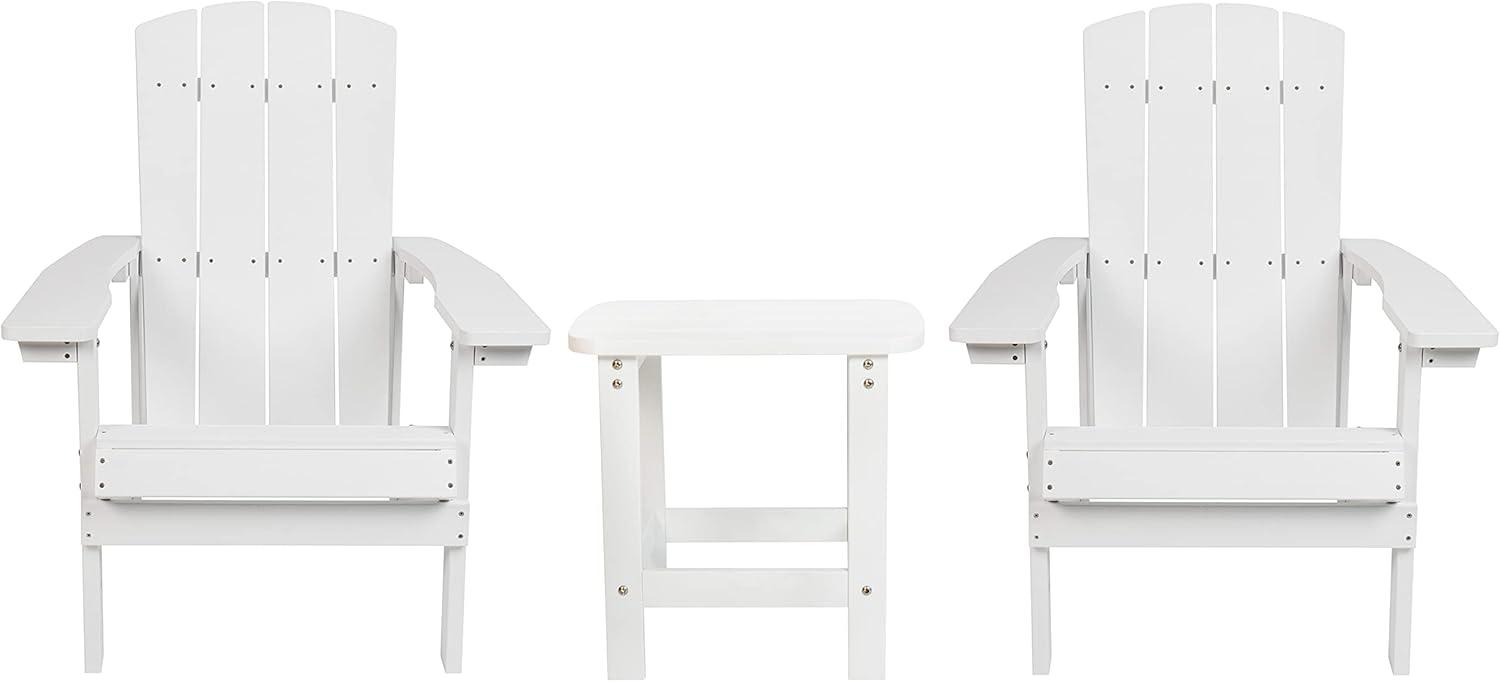 image:imageFlash Furniture Charlestown Commercial 2 Chair and Side Table Adirondack Set Red Poly Resin Weather ResistantWhite