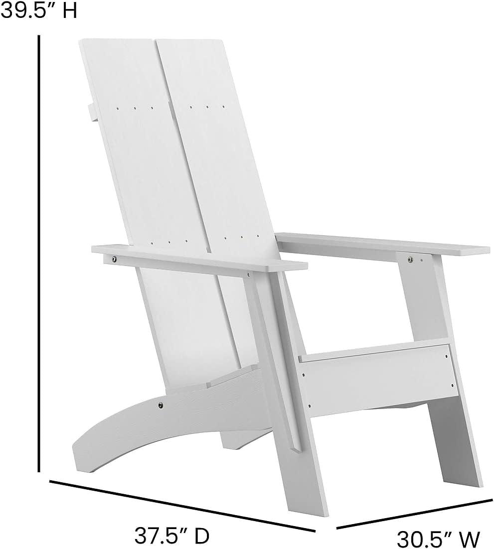 image:imageFlash Furniture Charlestown Commercial 2 Chair and Side Table Adirondack Set Red Poly Resin Weather ResistantWhite