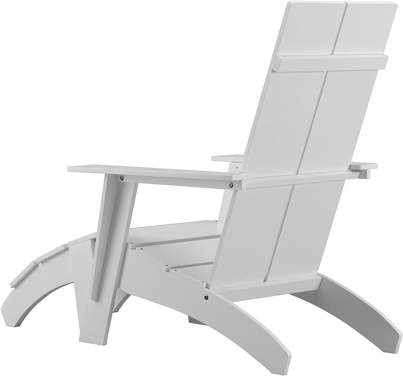 image:imageFlash Furniture Charlestown Commercial 2 Chair and Side Table Adirondack Set Red Poly Resin Weather ResistantWhite