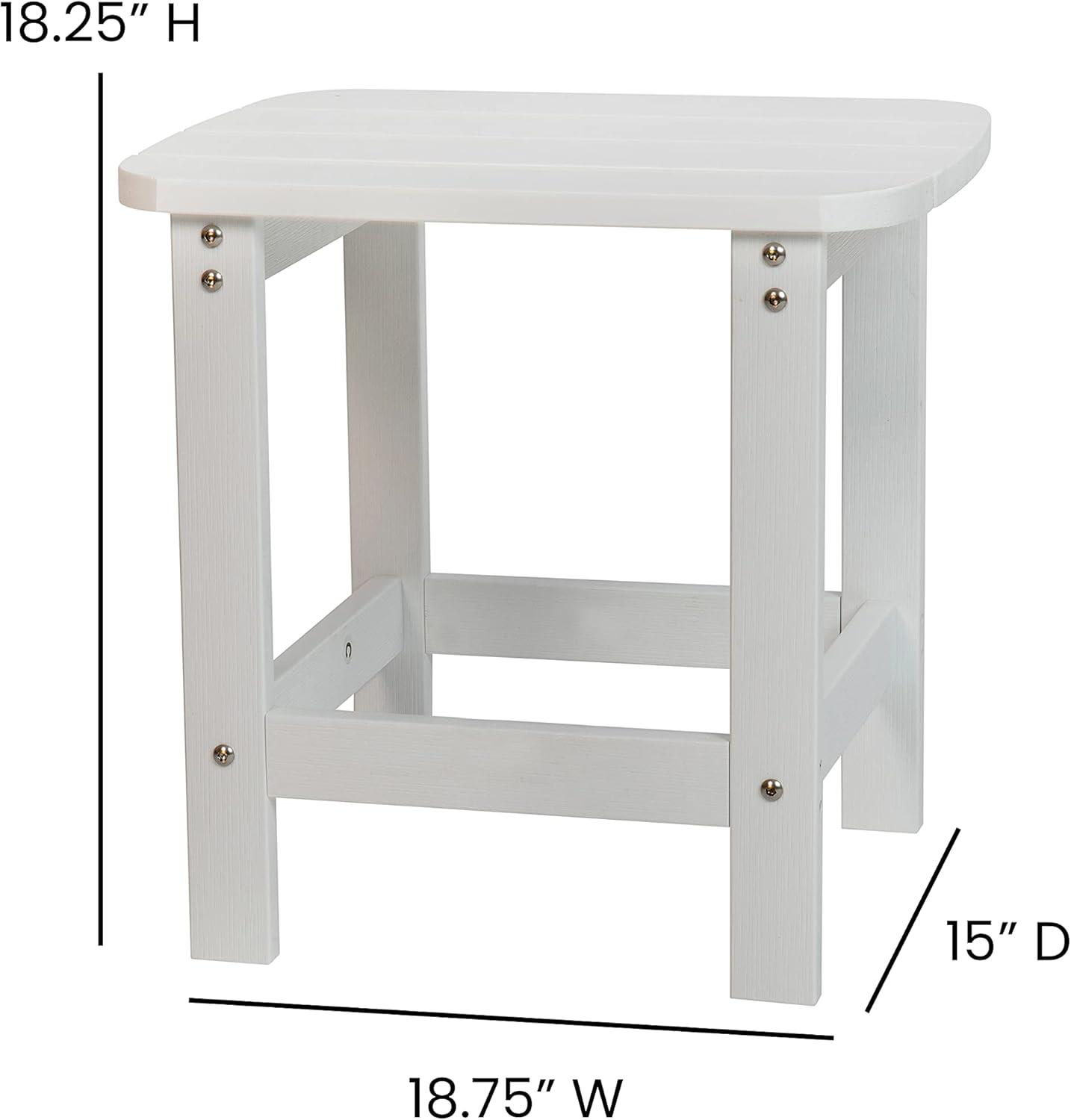image:imageFlash Furniture Charlestown Commercial 2 Folding Chairs and Side Table Adirondack Set Black Poly Resin Weather ResistantWhite