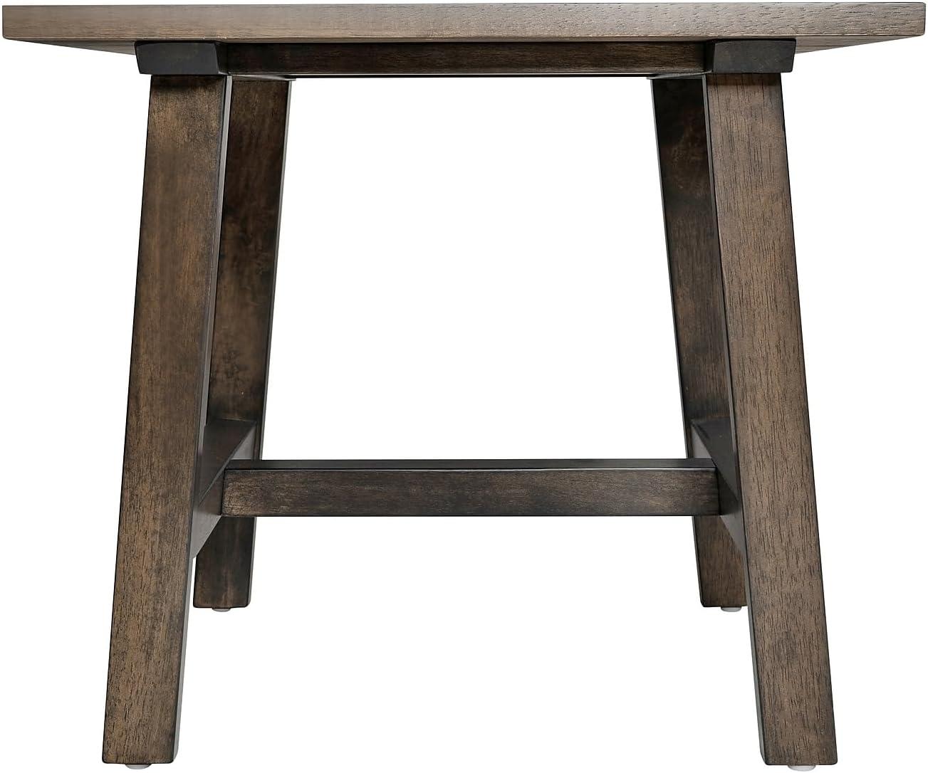 image:imageFlash Furniture Eli Farmhouse Trestle End Table Rustic Solid Wood End Table XFrame Design Living Room Bedroom Home Office 1975 H Rustic BrownDark Gray