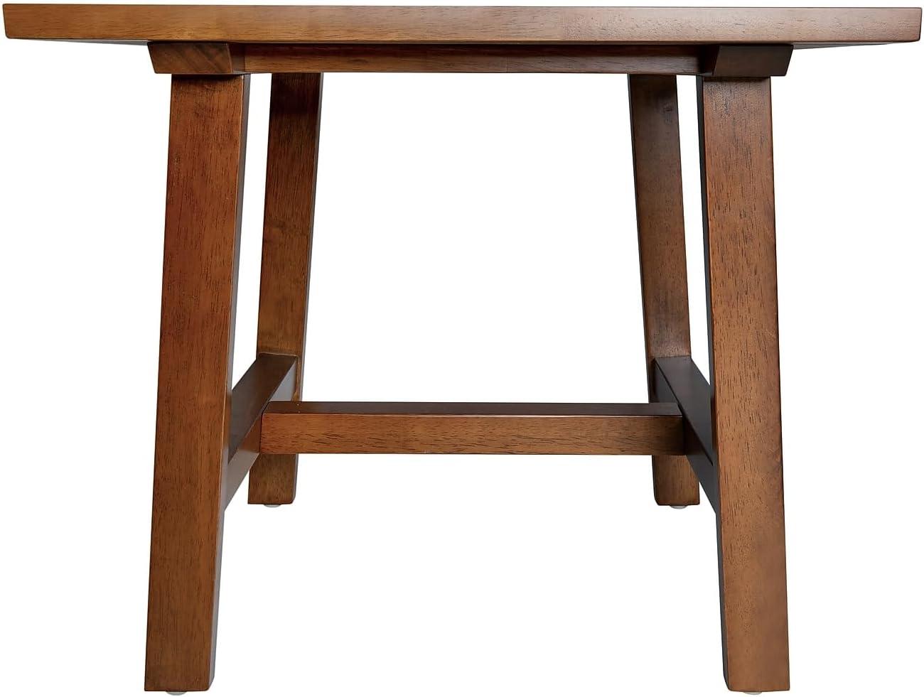 image:imageFlash Furniture Eli Farmhouse Trestle End Table Rustic Solid Wood End Table XFrame Design Living Room Bedroom Home Office 1975 H Rustic BrownWalnut