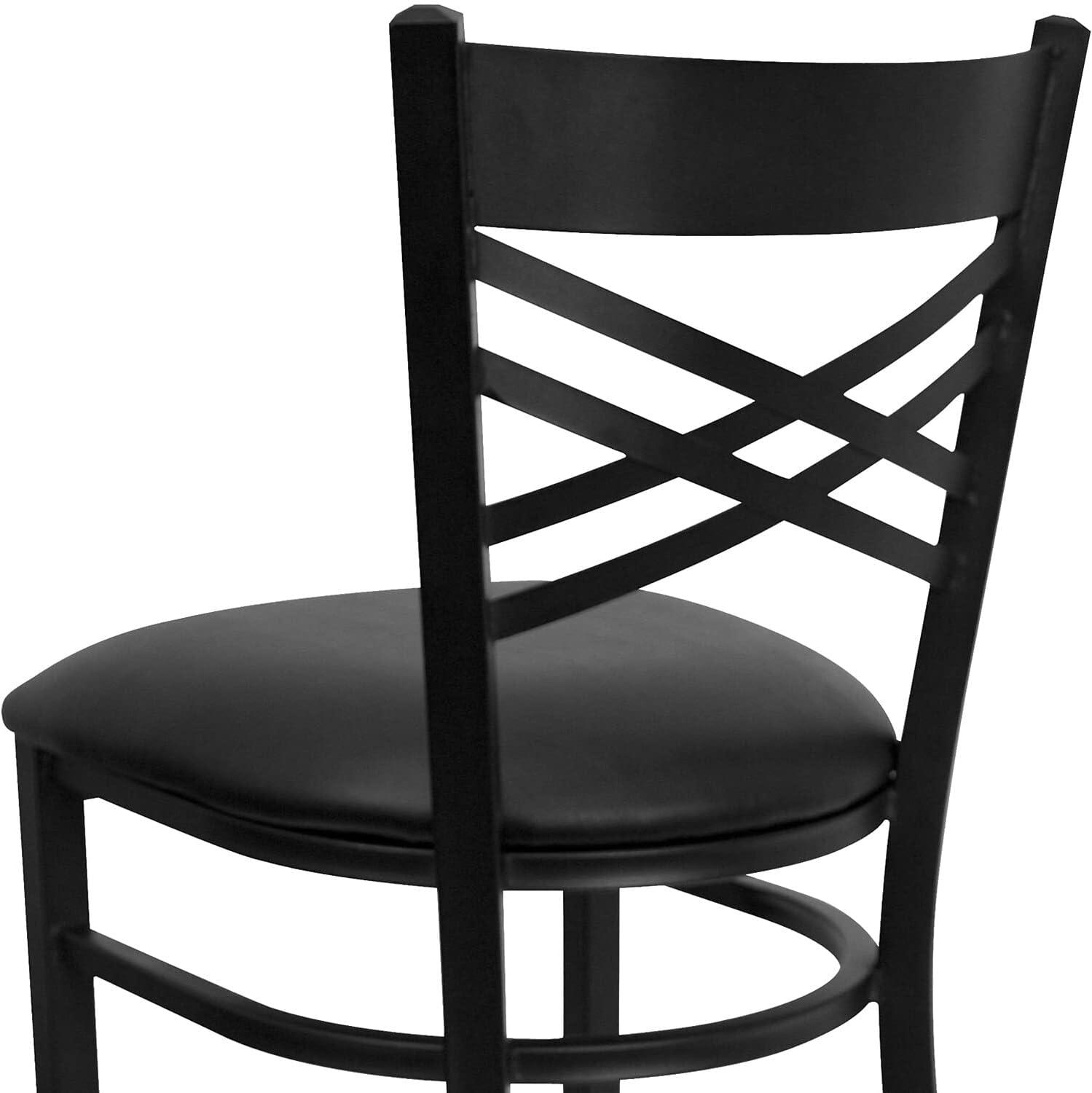image:imageFlash Furniture HERCULES Series Black X Back Metal Restaurant Barstool Black Vinyl SeatBlack Vinyl SeatBlack Metal Frame