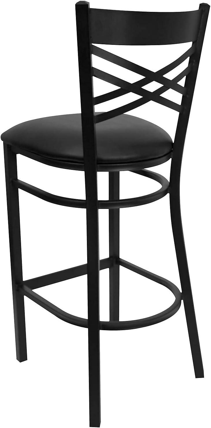 image:imageFlash Furniture HERCULES Series Black X Back Metal Restaurant Barstool Black Vinyl SeatBlack Vinyl SeatBlack Metal Frame
