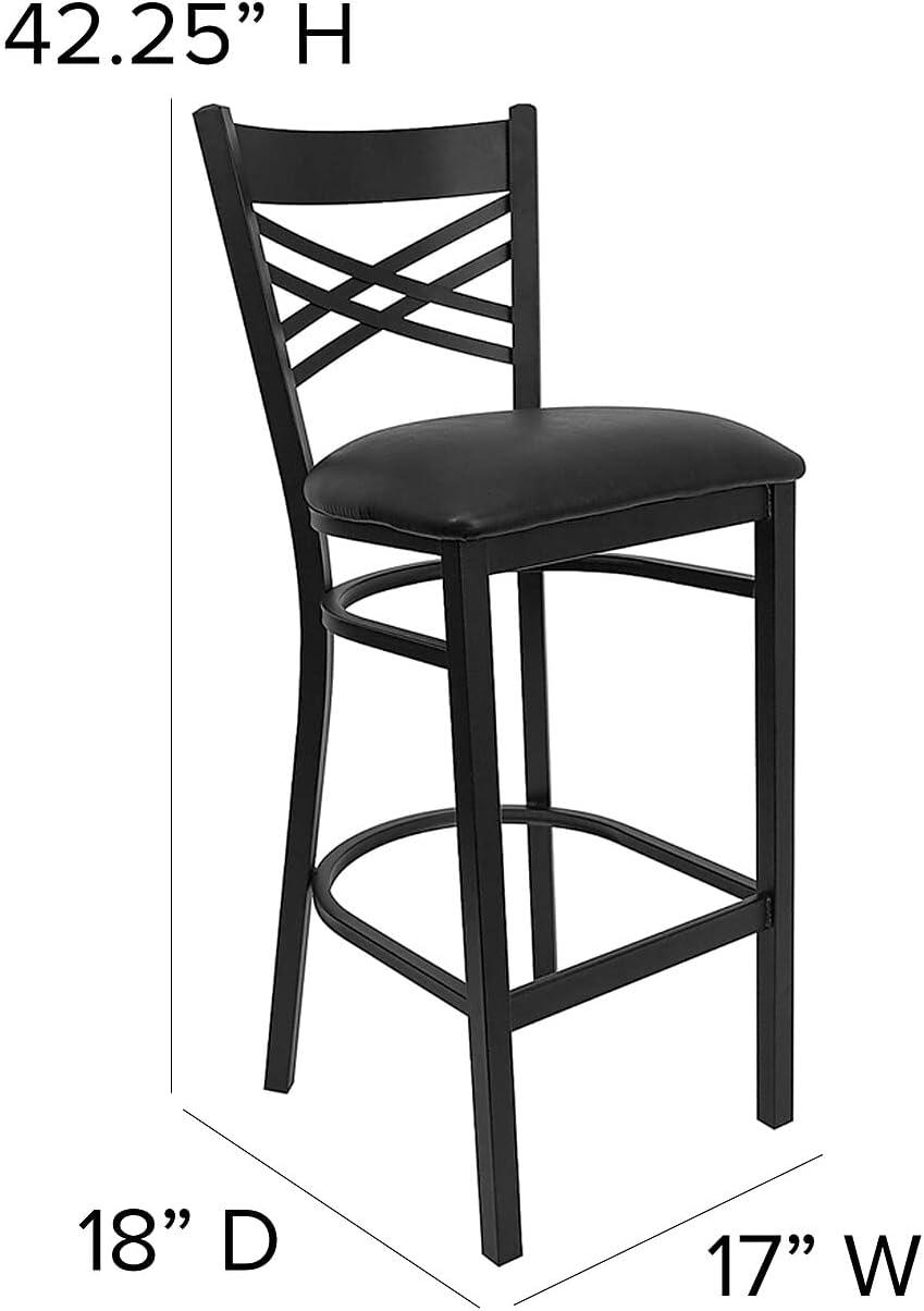 image:imageFlash Furniture HERCULES Series Black X Back Metal Restaurant Barstool Black Vinyl SeatBlack Vinyl SeatBlack Metal Frame