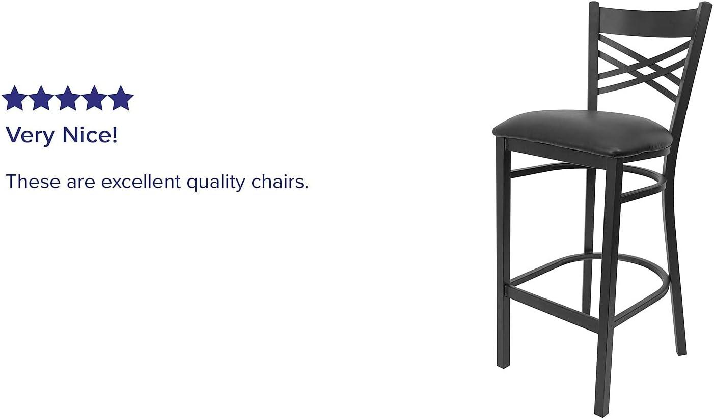 image:imageFlash Furniture HERCULES Series Black X Back Metal Restaurant Barstool Black Vinyl SeatBlack Vinyl SeatBlack Metal Frame